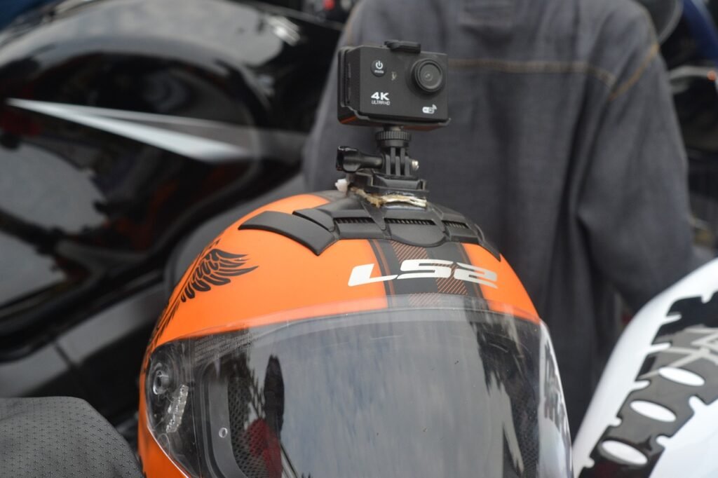 how to attach action camera to bike helmet